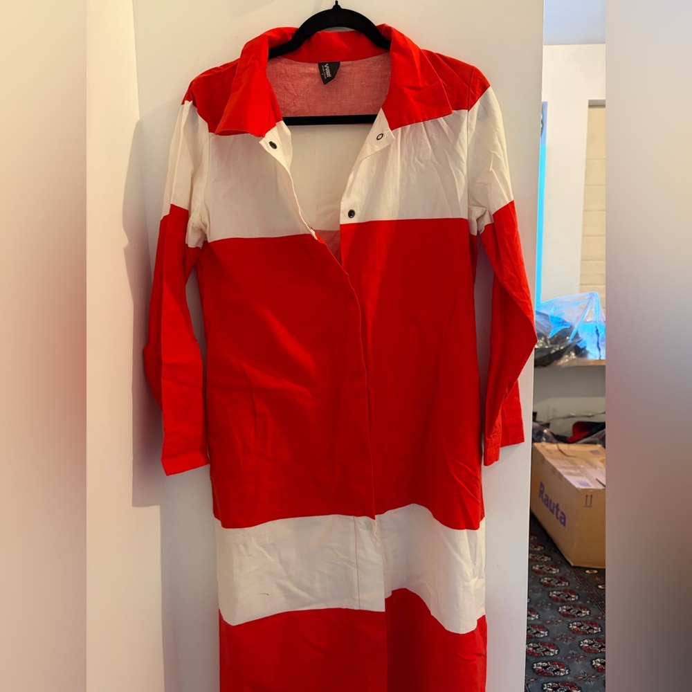 Vuokko Finland Vibrant Red Shirt Dress